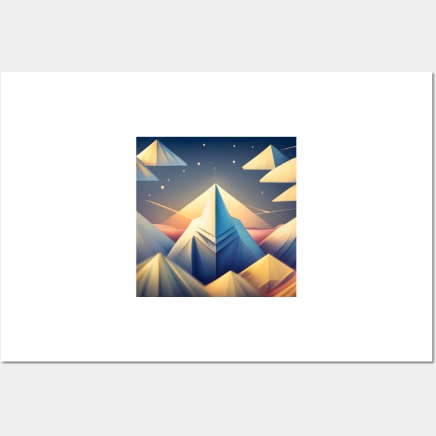 Enchanting Peaks: Pastel Pyramids in a Dreamlike World Wall Art by arc1